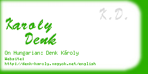 karoly denk business card